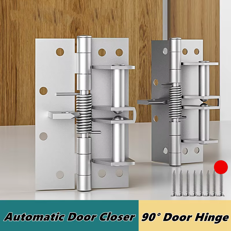 Ferme-porte automatique multifonctionnel 3 en 1, robustes, portes invisibles à fermeture automatique, charnières à ressort, 90 °   Butoir de porte de positionnement