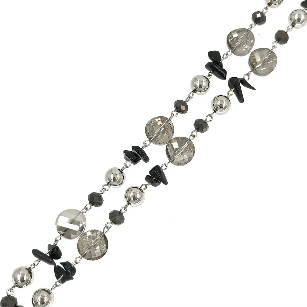 Lanières de Badge en perles de verre noires, porte-collier à la mode avec porte-carte d'identité, porte-clés pour enseignants, infirmières, mères, cadeaux