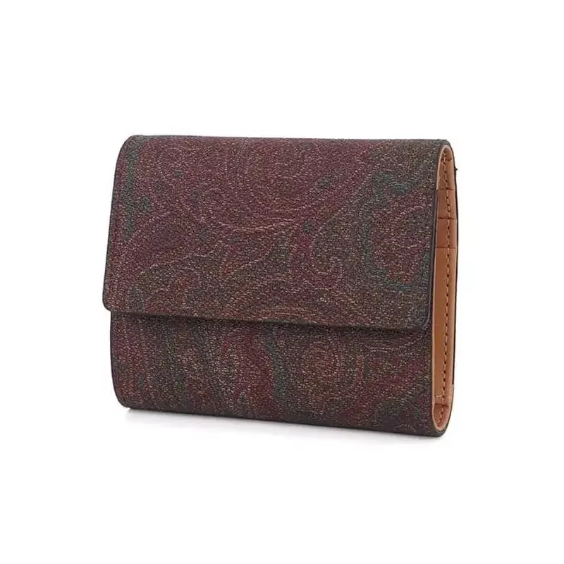 Portefeuille en cuir jacquard pour femme