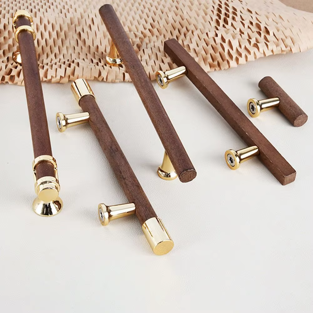 Poignées de porte modernes en bois massif, boutons de tiroir multifonctionnels et durables, poignées d'armoire de cuisine de différentes tailles, usage domestique