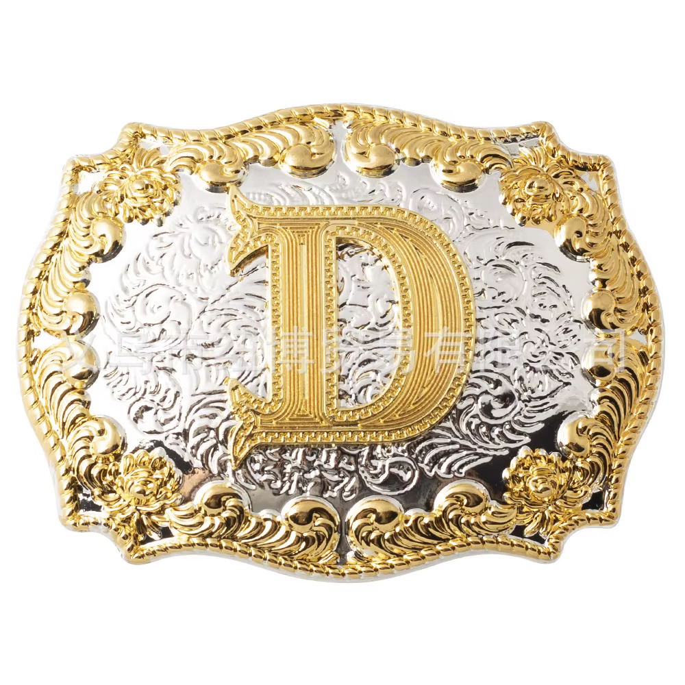Ceinture avec Lettres Sculptées Dorées