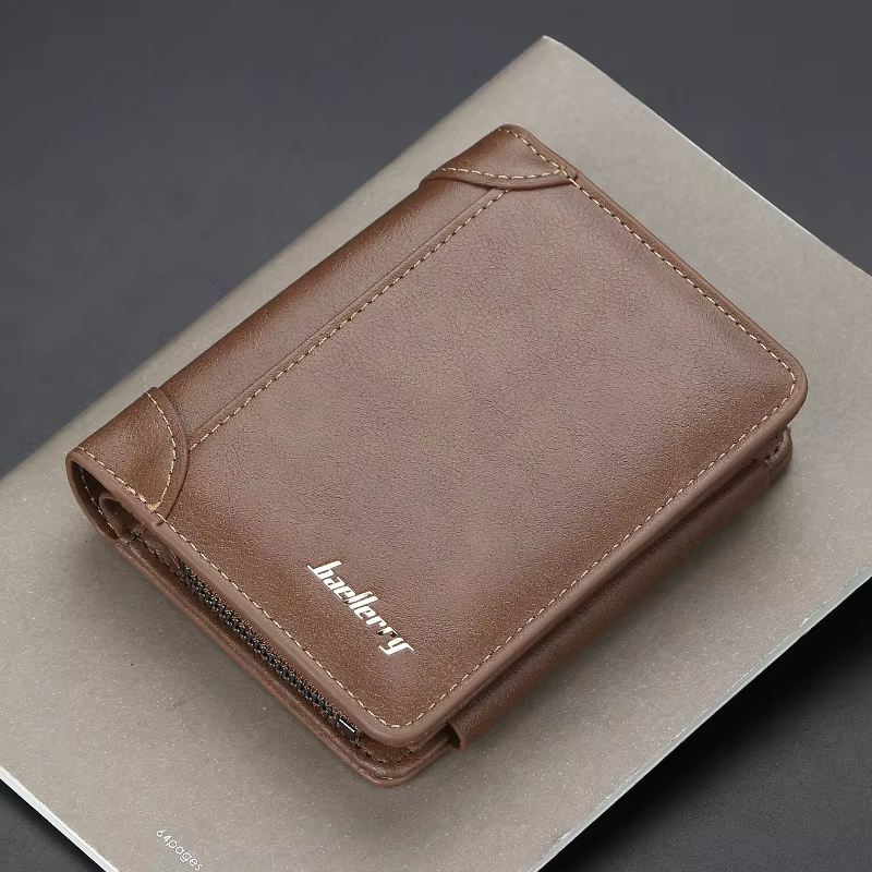 Nouveaux portefeuilles en cuir PU pour hommes de haute qualité fermeture éclair court design porte-carte homme sac à