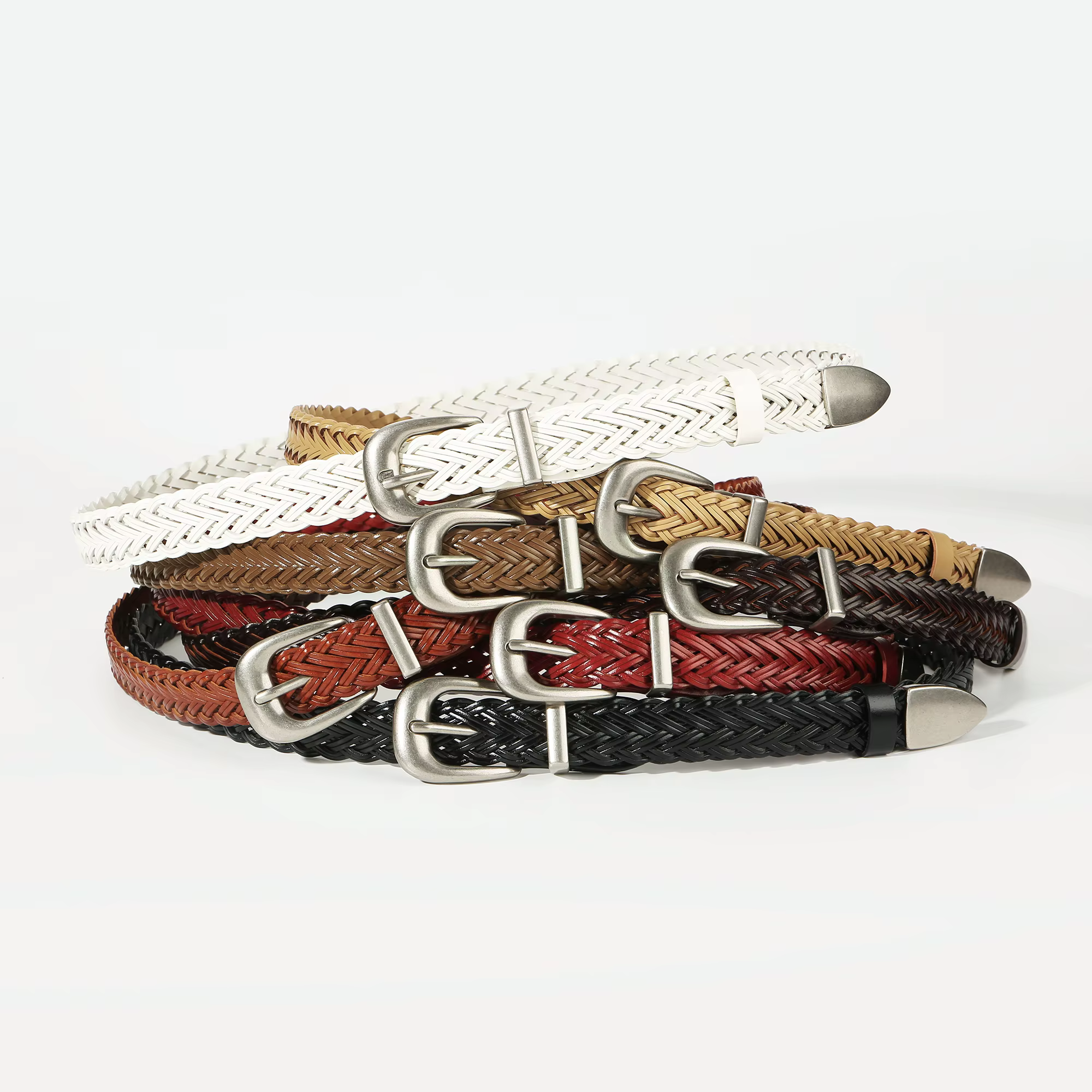 Ceinture tressée vintage pour femme