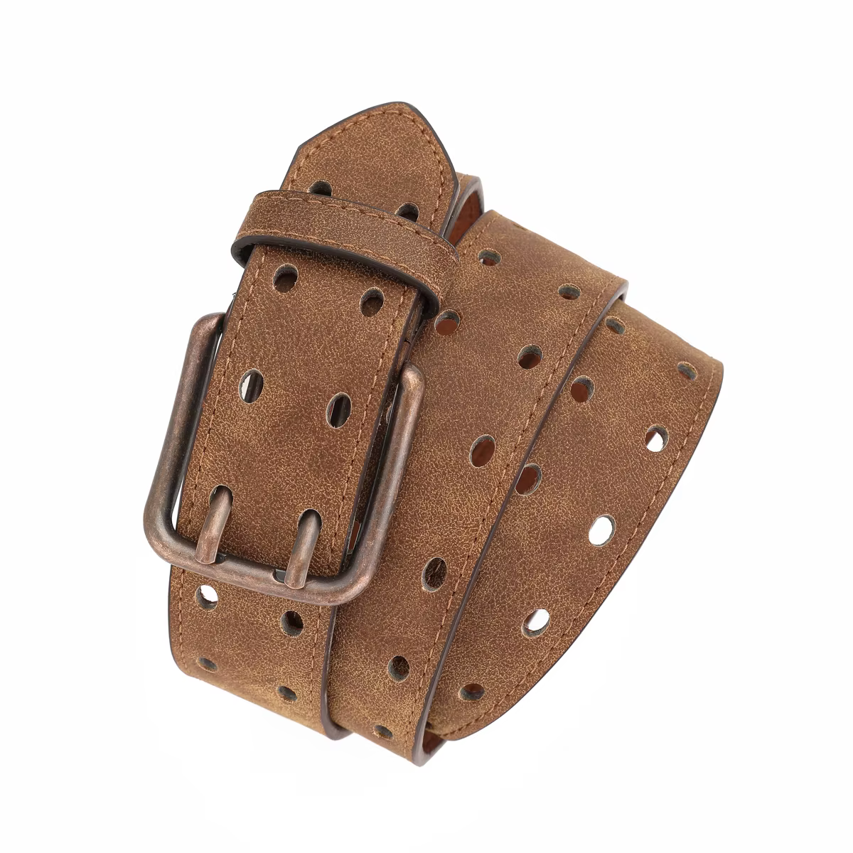 Une ceinture décontractée à boutons pour hommes et femmes, du même style, une ceinture rétro en PU.