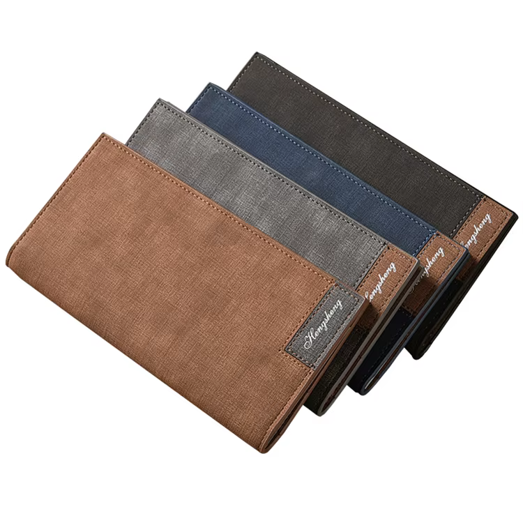 Portefeuille long pour homme en cuir PU de haute qualité