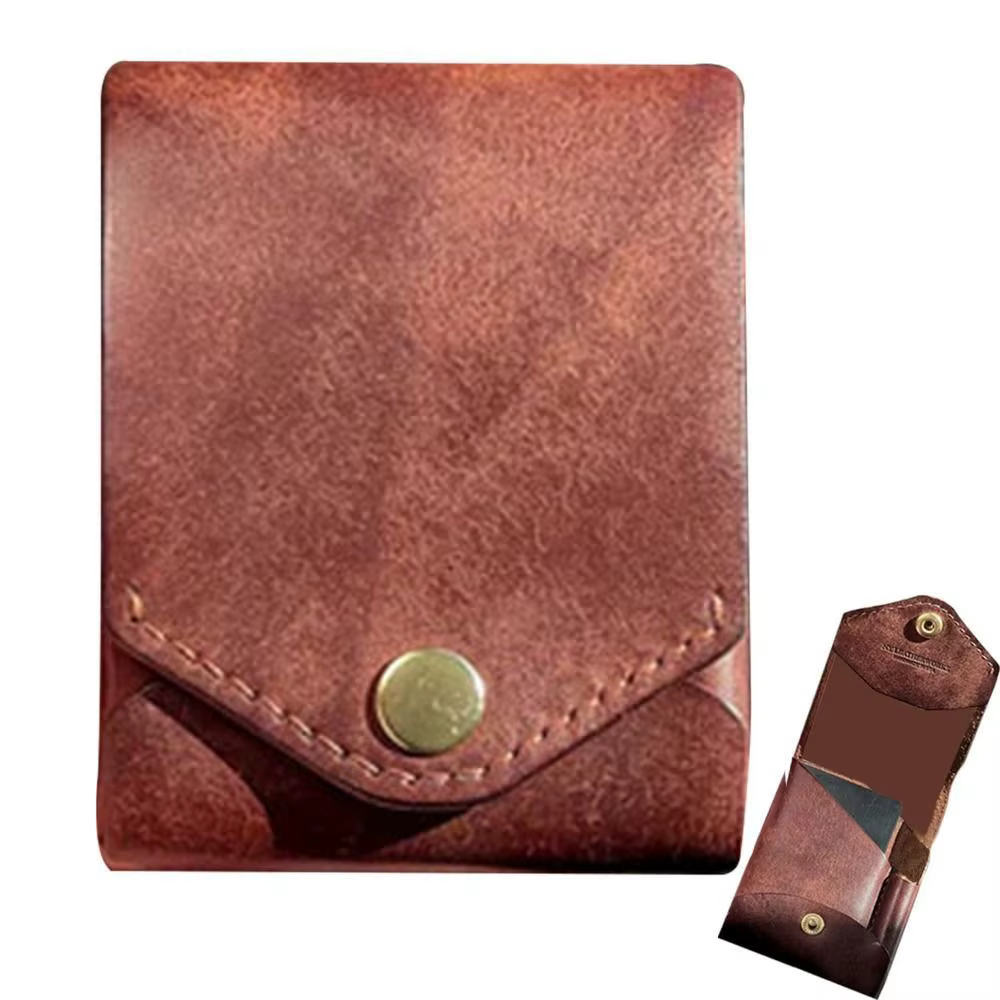 Nouveau portefeuille Compact multifonctionnel étanche fait à la main en cuir PU fente pour stylo intégrée portefeuilles de poche avant porte-monnaie voyage