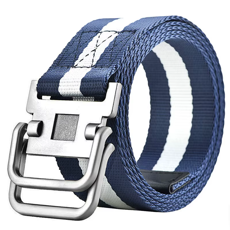 Ceinture en toile à boucle Double boucle pour hommes