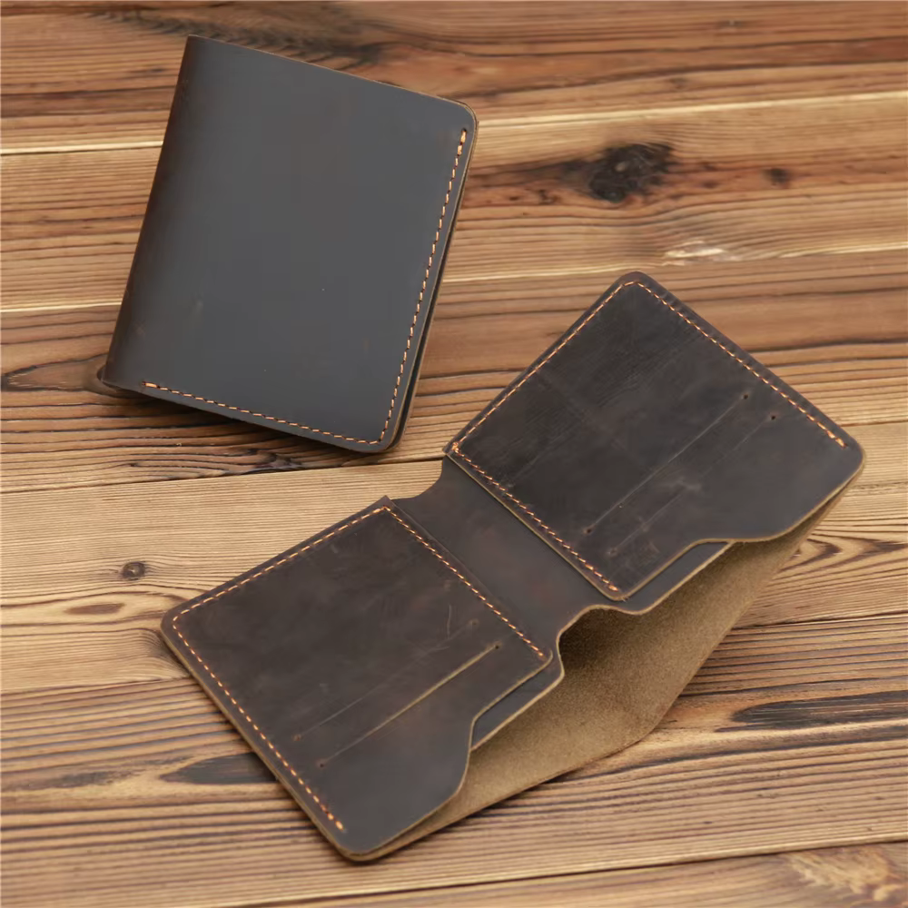 Portefeuille rétro en cuir véritable pour hommes