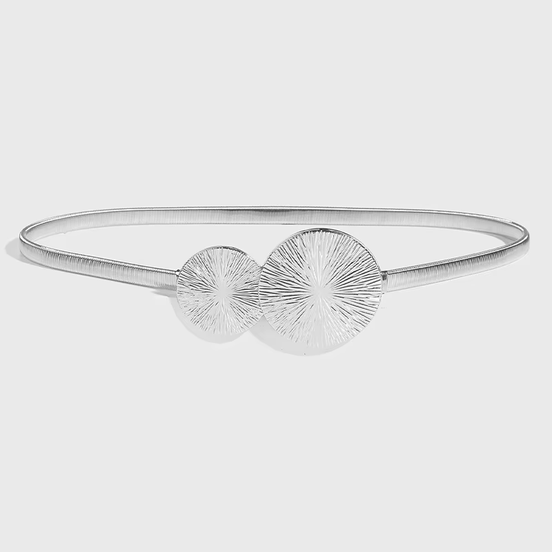 Ceinture élastique en métal pour femmes, chaîne de taille fine en or et argent avec décoration de jupe de robe, ceinture de chaîne de printemps polyvalente, nouvelle collection été