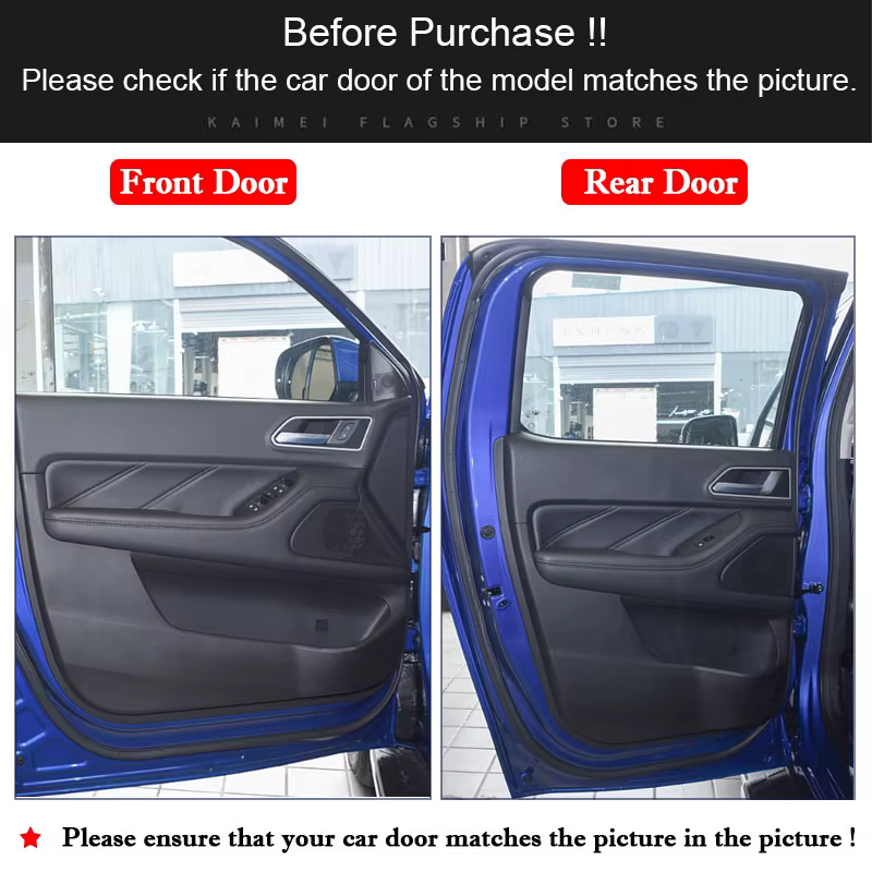 Coussinet Anti-coup de pied pour porte de voiture, autocollant de protection pour panneau de portes en Fiber de carbone Great Wall Poer 2023 2024, accessoires d'intérieur automobile