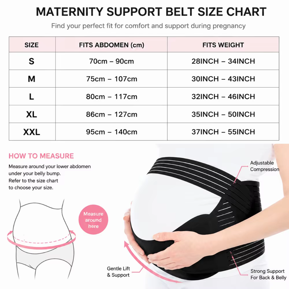 Ceinture de Soutien Ventral de Maternité Ajustable et Respirante, Bande Élastique Pré-natale pour le Soutien Abdominal de Grossesse