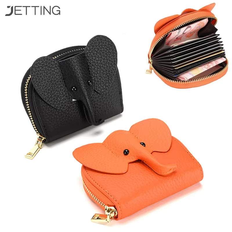 Porte-cartes en cuir de vachette véritable pour femme