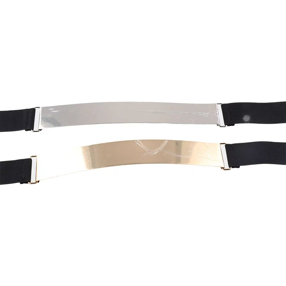 Ceinture élastique en métal argenté pour femmes
