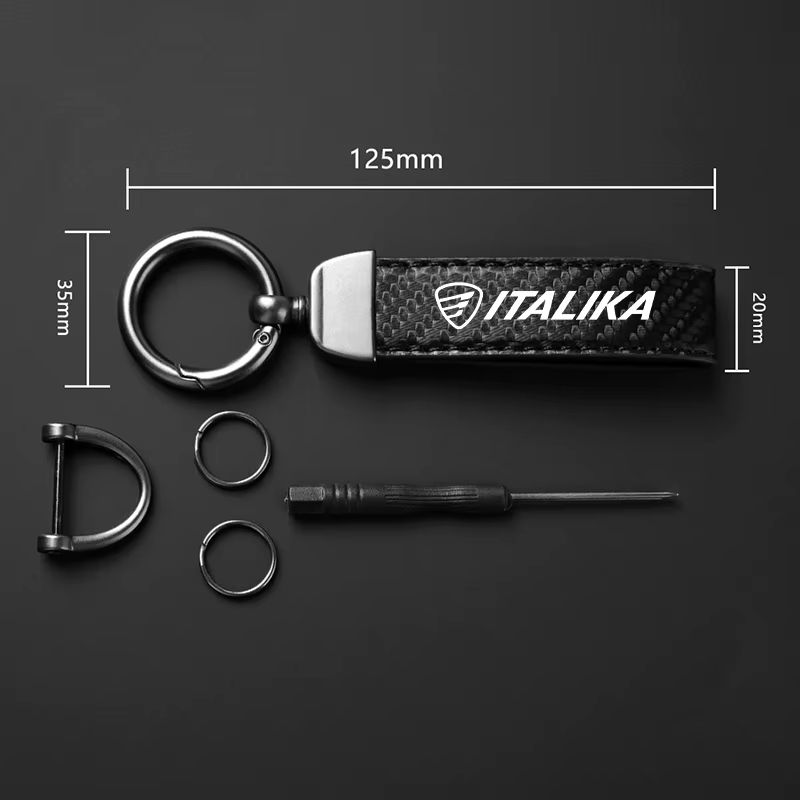Porte-clés en fibre de carbone texturée pour moto ITALIKA 125 Z 200 150 SZ 250Z AT110 AT125 RT