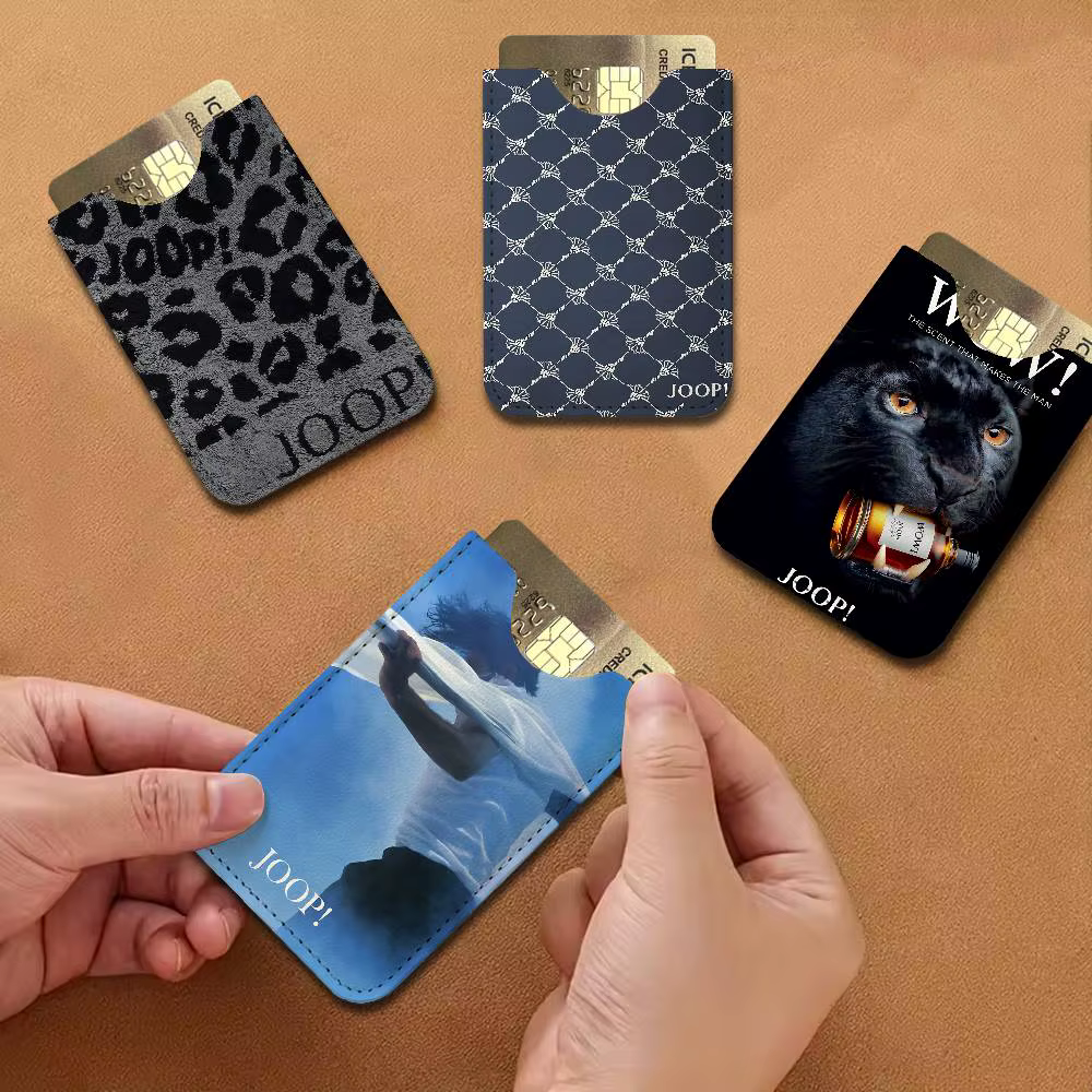 Portefeuille mini en cuir véritable pour homme avec logo J-Joop
