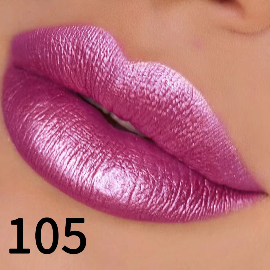 Rouge à lèvres à paillettes en 19 couleurs, hydratant, rouge, rose, brillant, teinte pour les lèvres hautement pigmentée, finition métallique, maquillage pour les lèvres