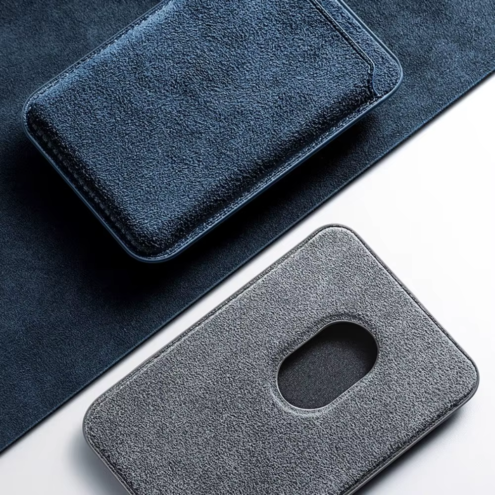 Portefeuille magnétique Hellopie pour MagSafe minimaliste pour iPhone 17 16 15 14 13 12 Pro Max Italie Cuir Alcantara Business haut de gamme