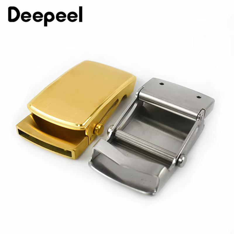 Boucle de ceinture en acier inoxydable 36mm/39mm, fermoir à roulettes en laiton massif, boucles automatiques sans dents, accessoires de tête en cuir