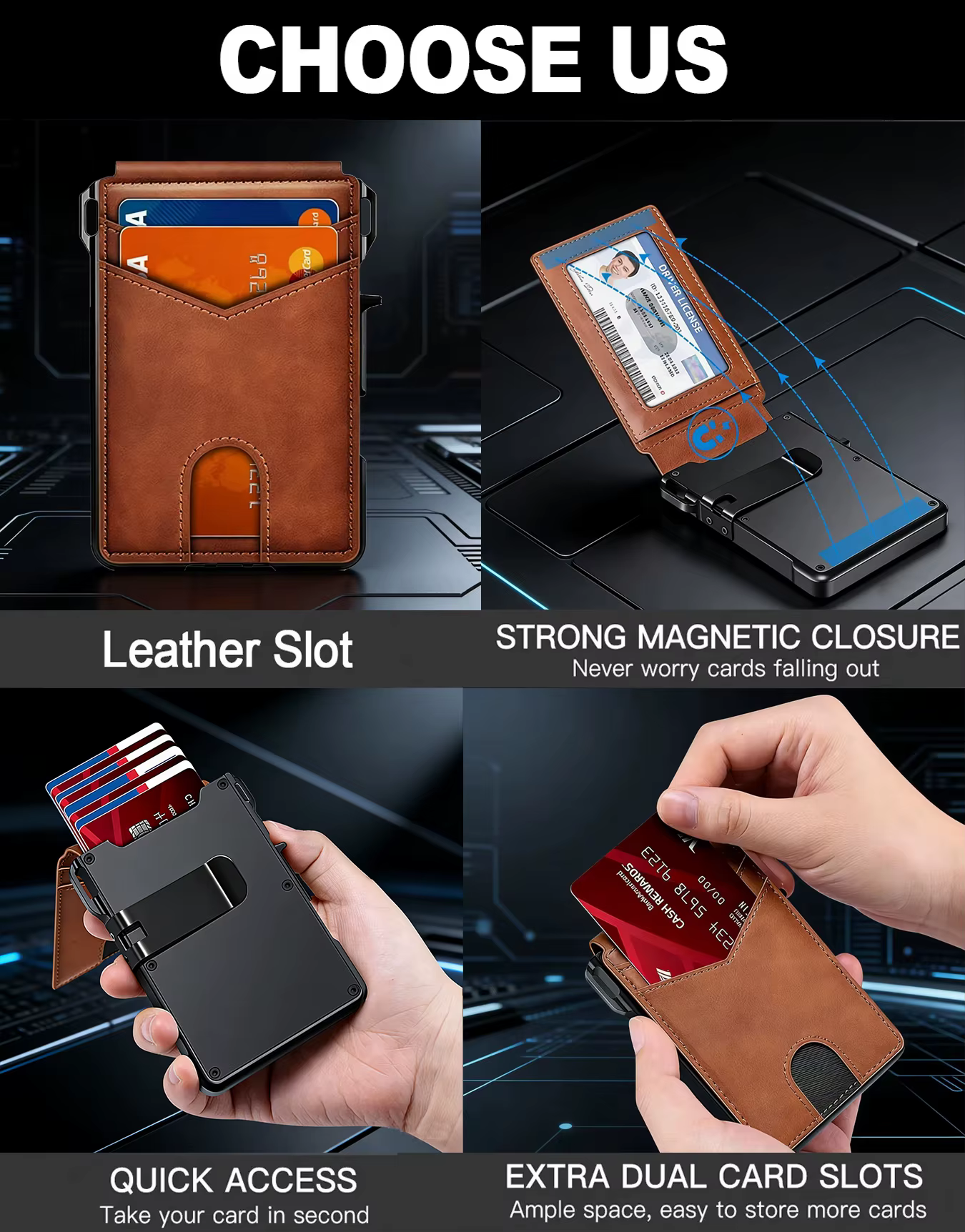 Portefeuille fin minimaliste pour homme avec blocage RFID