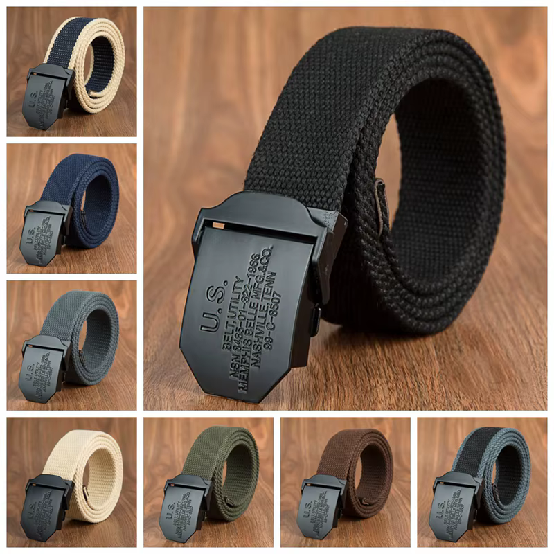 Ceinture noire pour homme avec boucle américaine