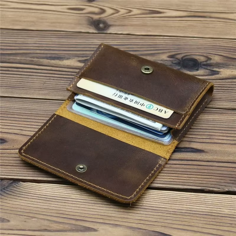 Portefeuille porte-cartes de crédit en cuir pour hommes