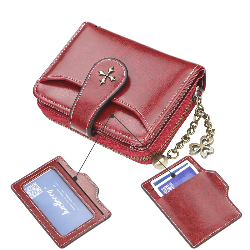 Femmes portefeuilles et sacs à main en cuir PU sac d'argent femme court moraillon sac