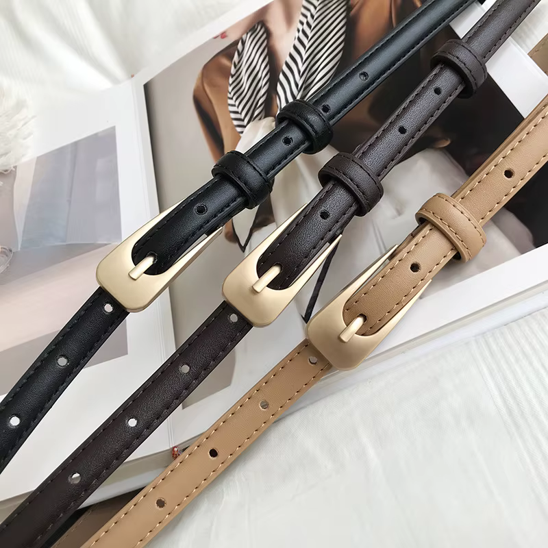 Ceinture fine en cuir pour femme