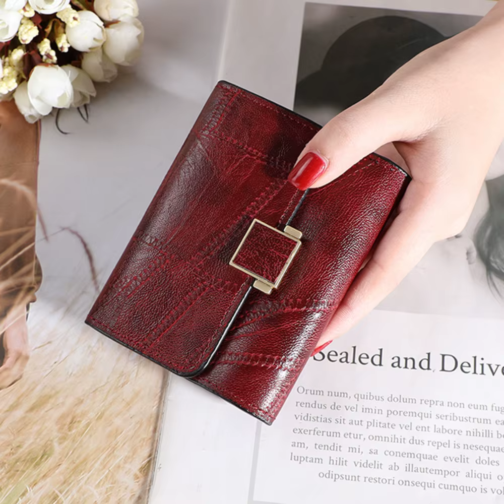 Vintage femmes portefeuille court en cuir petit sac à main Mini femme mode multi-carte porte-carte porte-monnaie multi-fonctionnel pochette