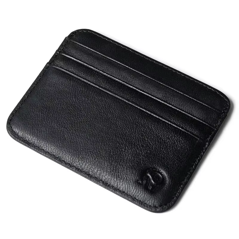 Importation cuir de vachette Lichi modèle portefeuille pour hommes trier femme carte de crédit Style Vintage porte-carte de crédit porte-monnaie en peau d'agneau