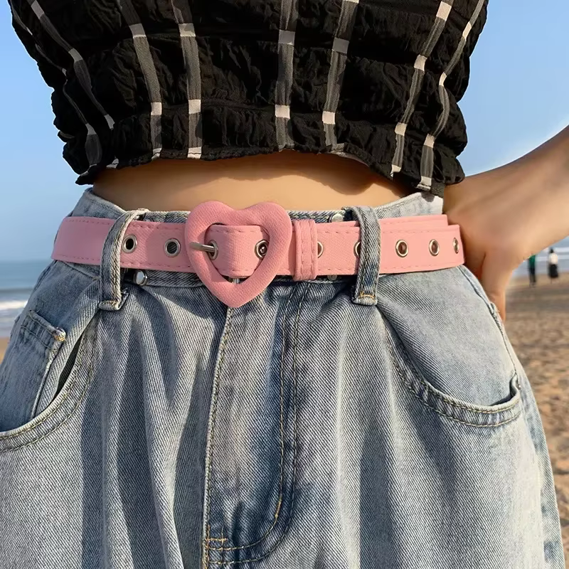 Ceinture en jean en forme de cœur pour femmes