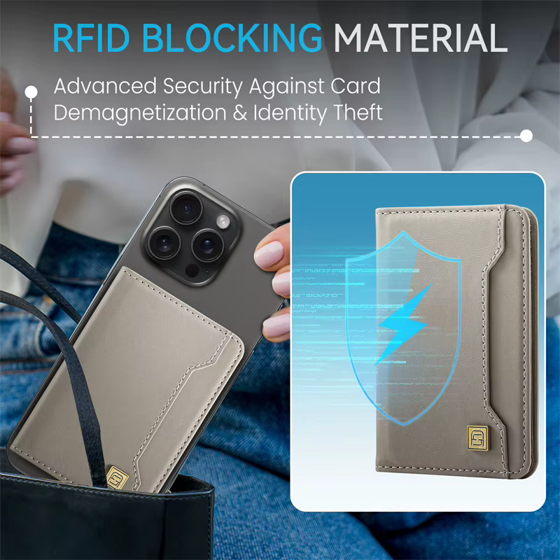 Portefeuille magnétique puissant en cuir de qualité supérieure pour hommes, porte-monnaie, porte-cartes, Mini portefeuille pliable pour iPhone Samsung Android