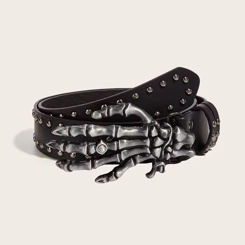 Desinger ceintures pour femmes de haute qualité marque de luxe Punk Goth Rivet noir jean unisexe hommes ceinture patte