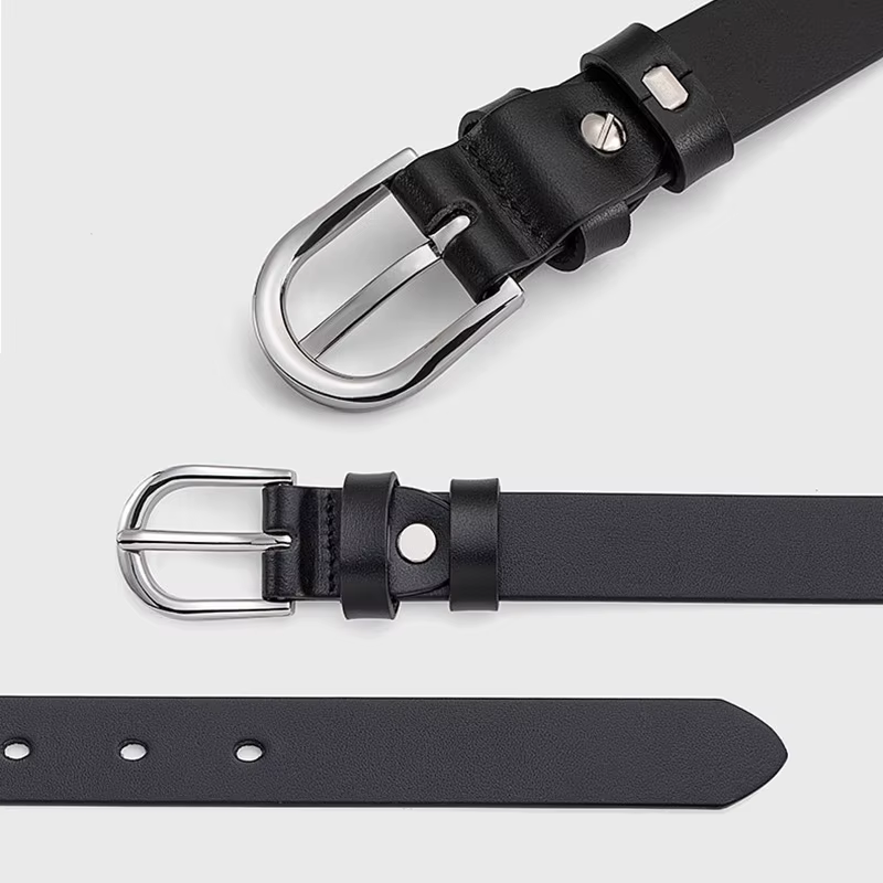 Ceinture en cuir de vachette véritable pour femme