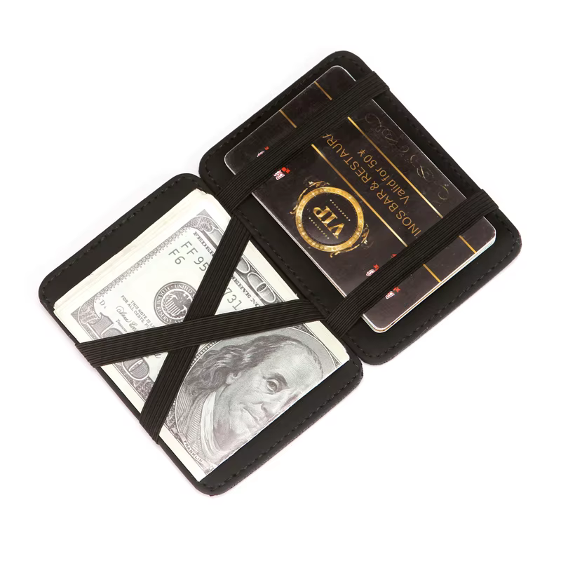 Mini portefeuille fin en cuir PU pour hommes, portefeuilles magiques d'affaires, petit porte-monnaie, porte-carte de crédit