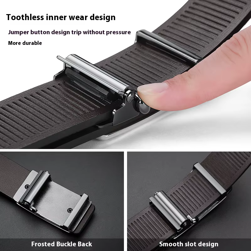 Ceintures en cuir pour hommes mode boucle automatique peau de vache