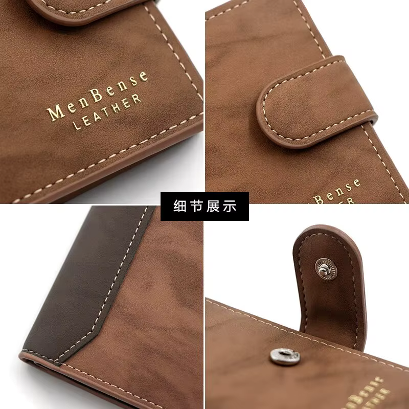 Portefeuille en cuir PU avec moraillon pour homme