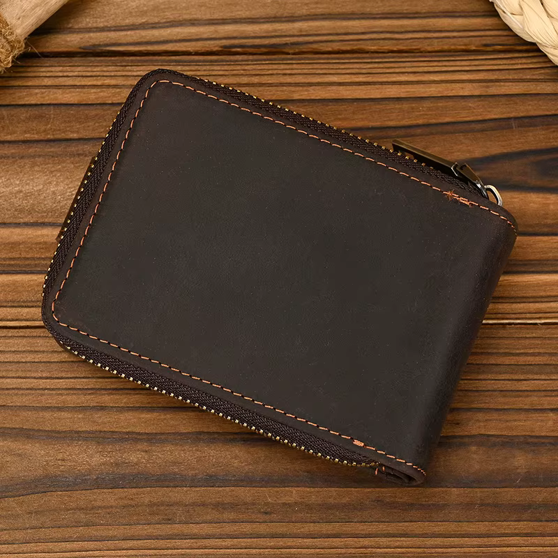 Luufan hommes porte-carte de crédit en cuir véritable sac à main pour cartes étui court portefeuille moraillon