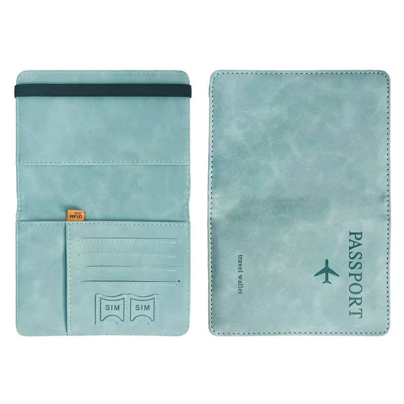 Femmes hommes RFID Vintage passeport d'affaires couvre support multi-fonction ID carte bancaire en cuir PU portefeuille étui accessoires de voyage