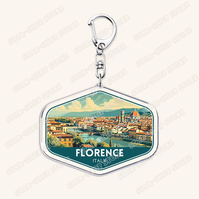 Porte-clés vintage souvenirs de voyage pour accessoires de sac