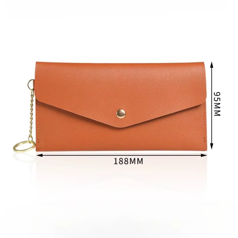 Pochette portefeuille longue en cuir souple pour femmes