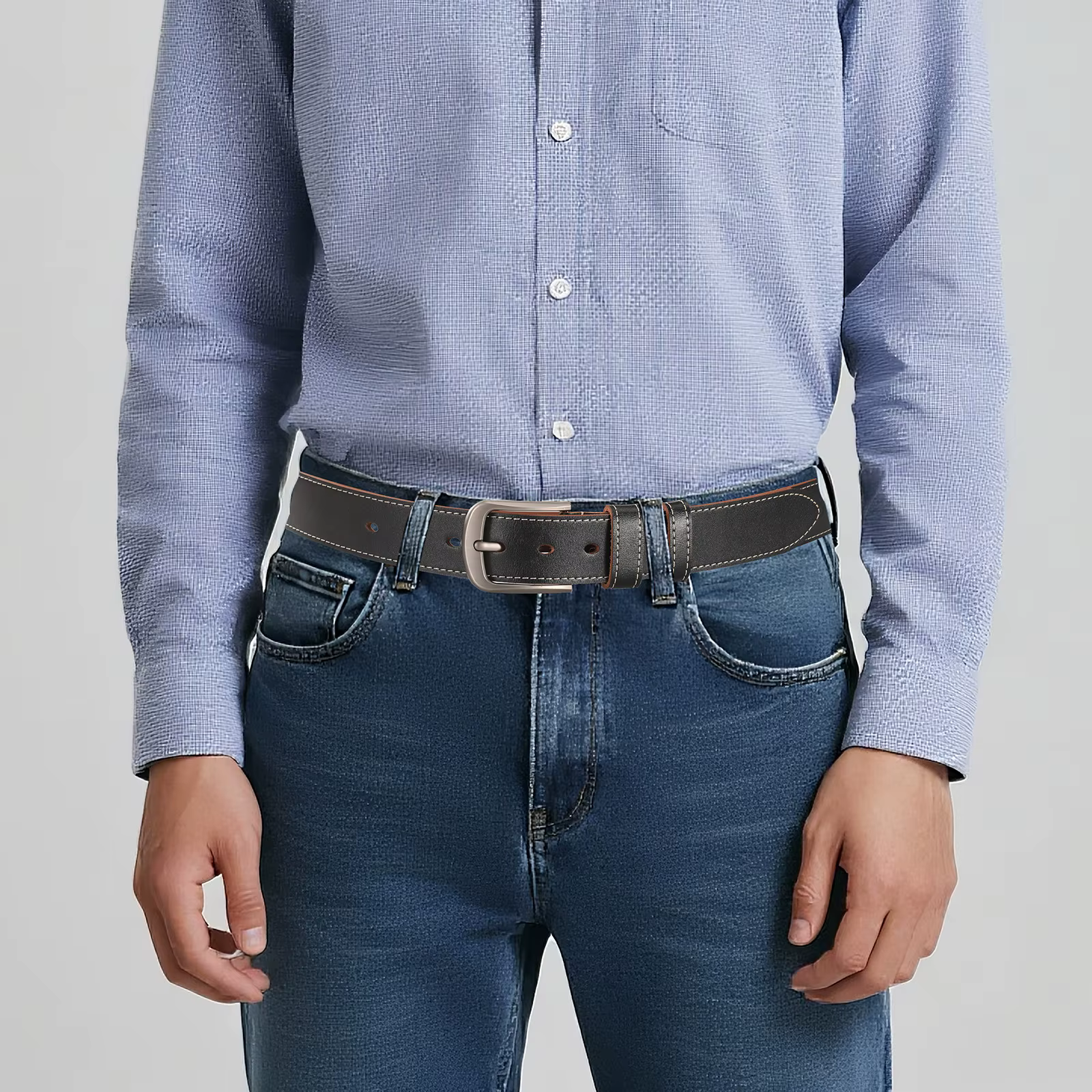 Ceinture rétro en cuir pour hommes