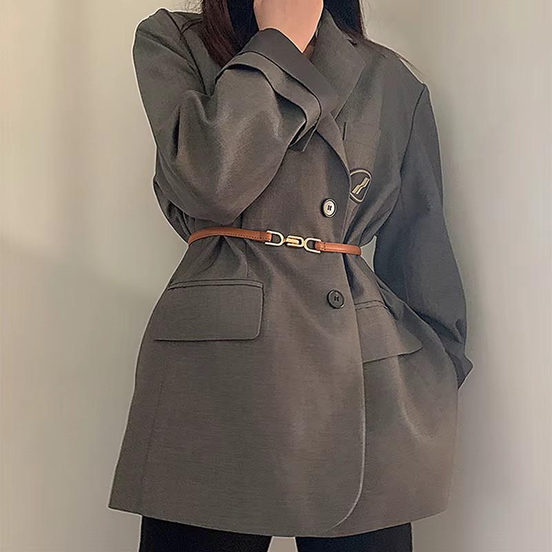 Ceinture fine en cuir pour femmes
