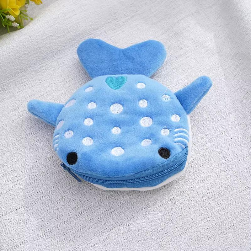 Nouveau porte-monnaie en peluche requin de dessin animé