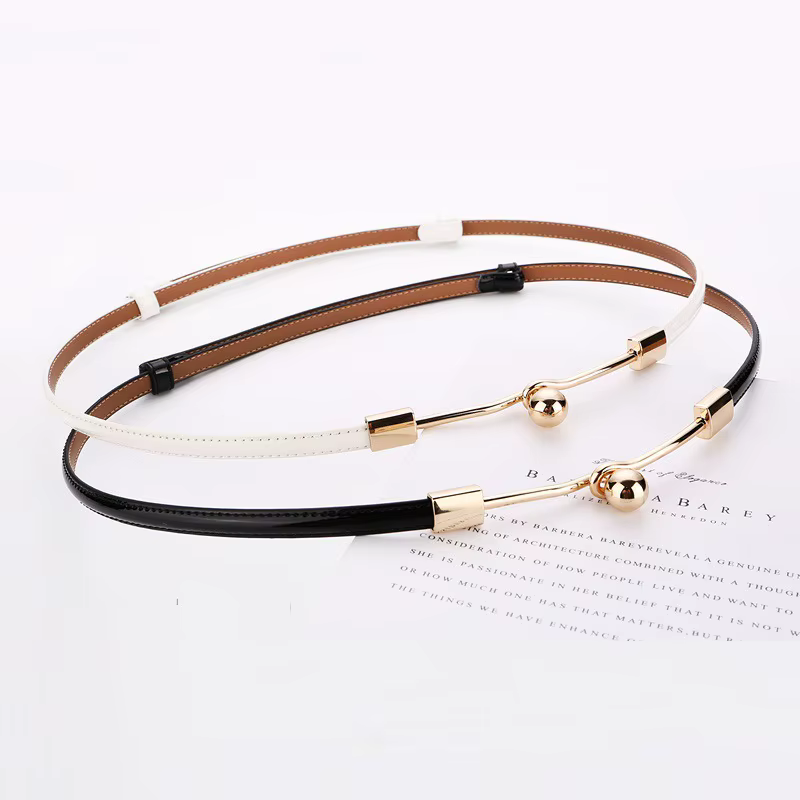 Ceinture en cuir skinny pour femme