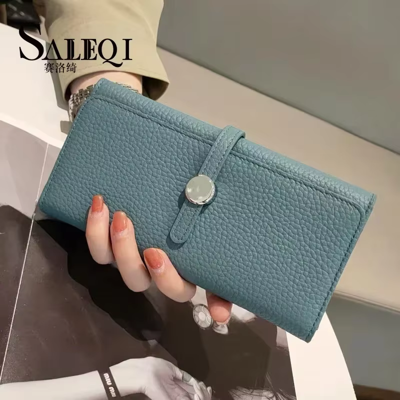 Portefeuille en cuir véritable pour femmes