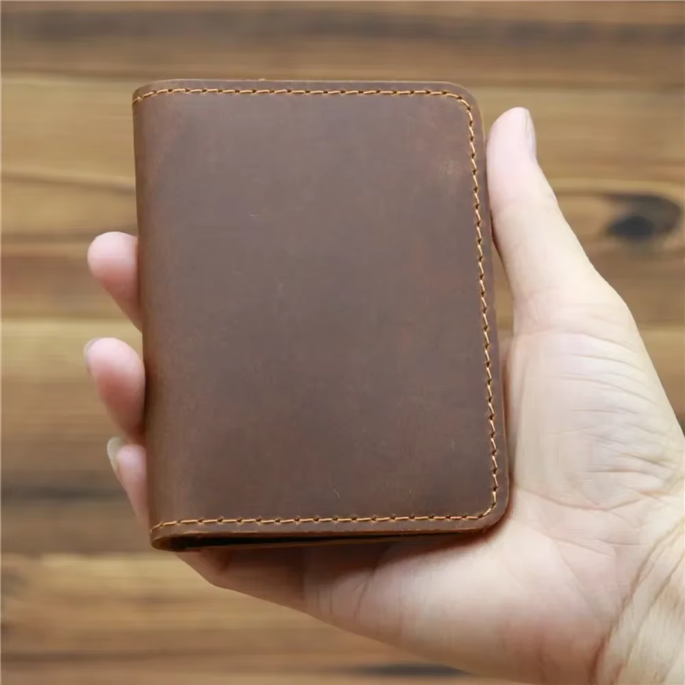 Porte-carte de crédit en cuir artisanal