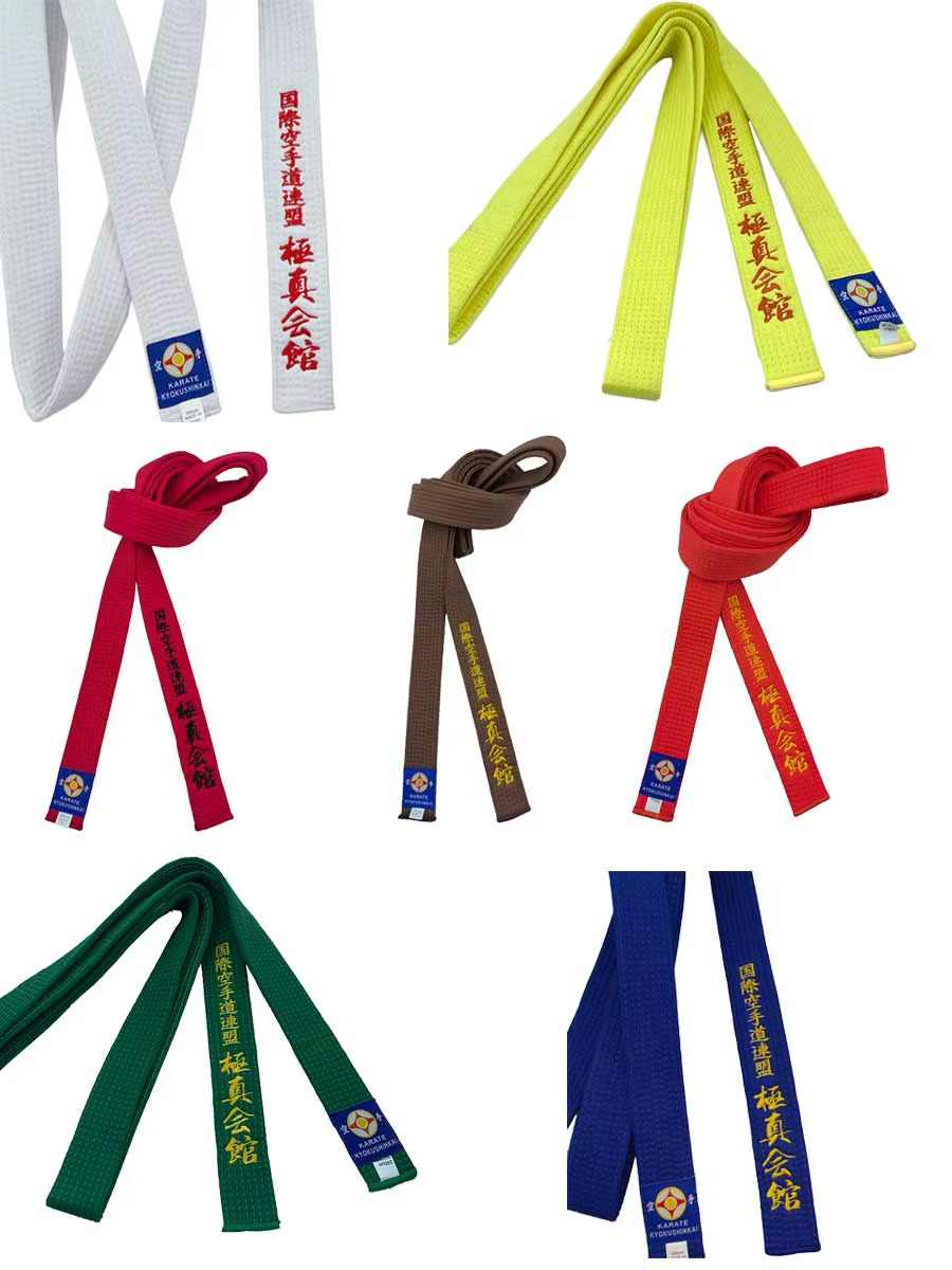 Kyokushi-Ceinture de documents sportifs unisexe, transformation personnalisée des arts martiaux, étiquette de texte brodée, logo de la Fédération internationale de karaté