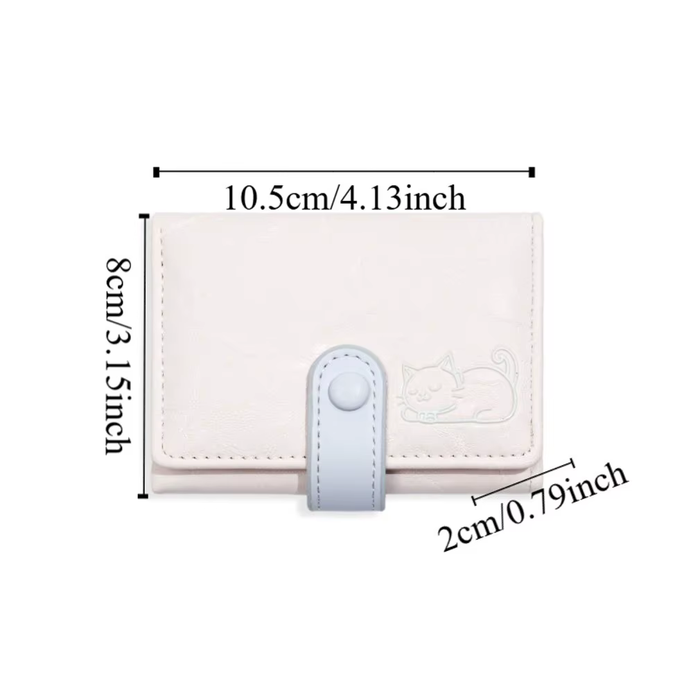 Porte-monnaie portable imprimé chat en cuir PU