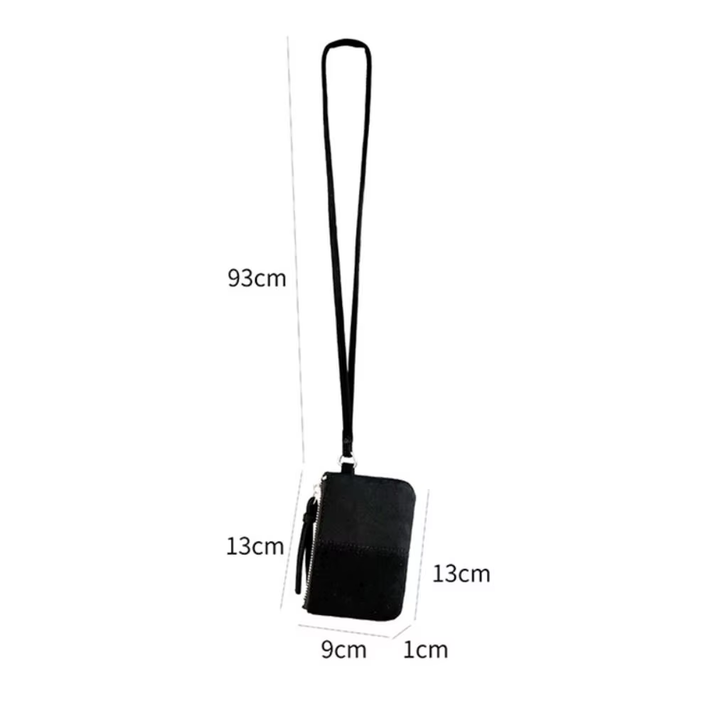 Porte-monnaie portable en daim imprimé léopard pour femme