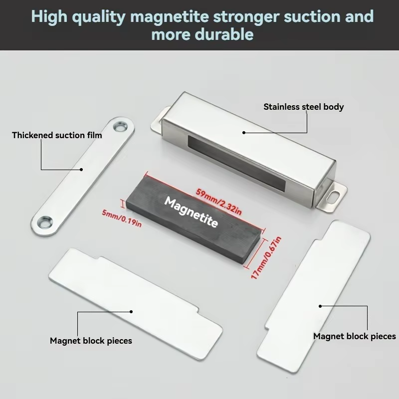 Loquet magnétique pour porte, serrure d'armoire robuste, loquet de cuisine avec vis, quincaillerie pour meubles